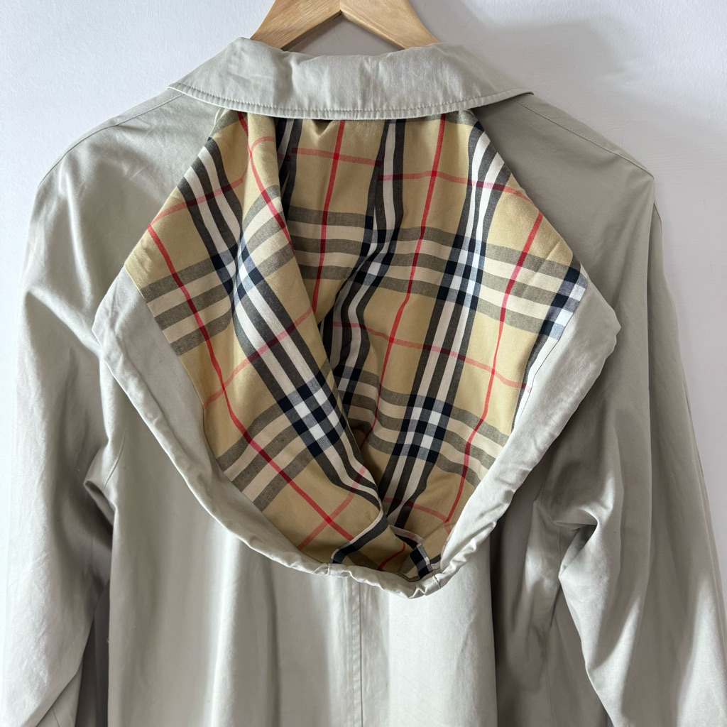 Burberry Beige Trench Coat With Signature Nova Check Trim — image 8 of 8